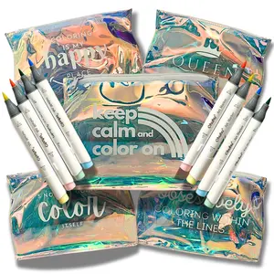 Sassy Holographic Marker Bag with Zipper by Wook Books  - Fits Ohuhu Alcohol Markers