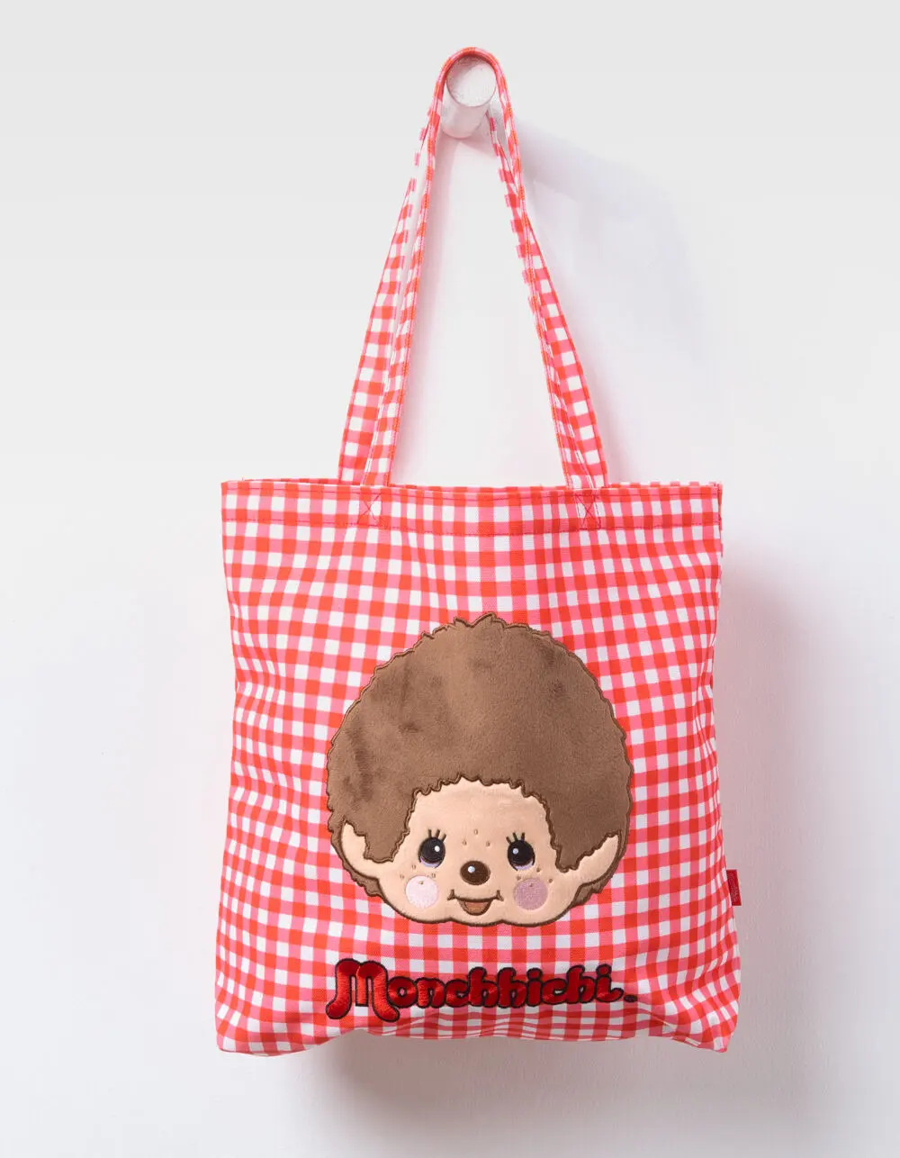 MONCHHICHI  Womens Gingham Tote Bag, Red & White
