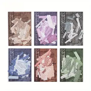 360 sheets English letter notebook stickers retro style PET waterproof material DIY decoration base material stickers