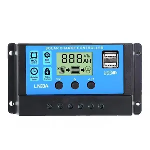 PowMr 30A Charge Controller - Solar Panel Charge Controller 12V 24V, Max 46V 720W Input Adjustable Parameter LCD Display Current / Capacity and Timer Setting ON/Off with 5V Dual USB