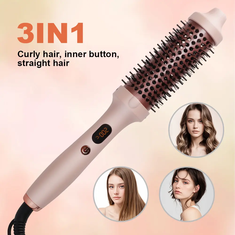 Us Plug Hair Dryer Brush, 3-In-1 Hair Dryer & Styler, Wet&dry Use Negative Ion Haircare, Blow Dryer Brush for Home&salon Use
