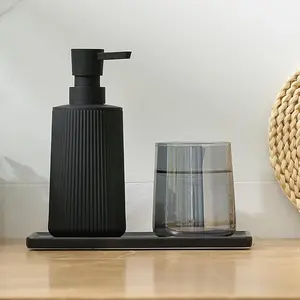 Upgrade Your Sink  Striped Farmhouse Soap Dispenser | Small, Durable Plastic Pump for Kitchen & Bathroom | Multiple Colors