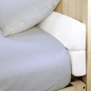 Wedge Pillow Headboard for Bed Gap, Foldable King Size Bed Wedge Gap Filler, Mattress Gap Filler, Multi Functional Bed Crack Pillow, Fills 0-7" Gaps Between Headboard and Mattress, White