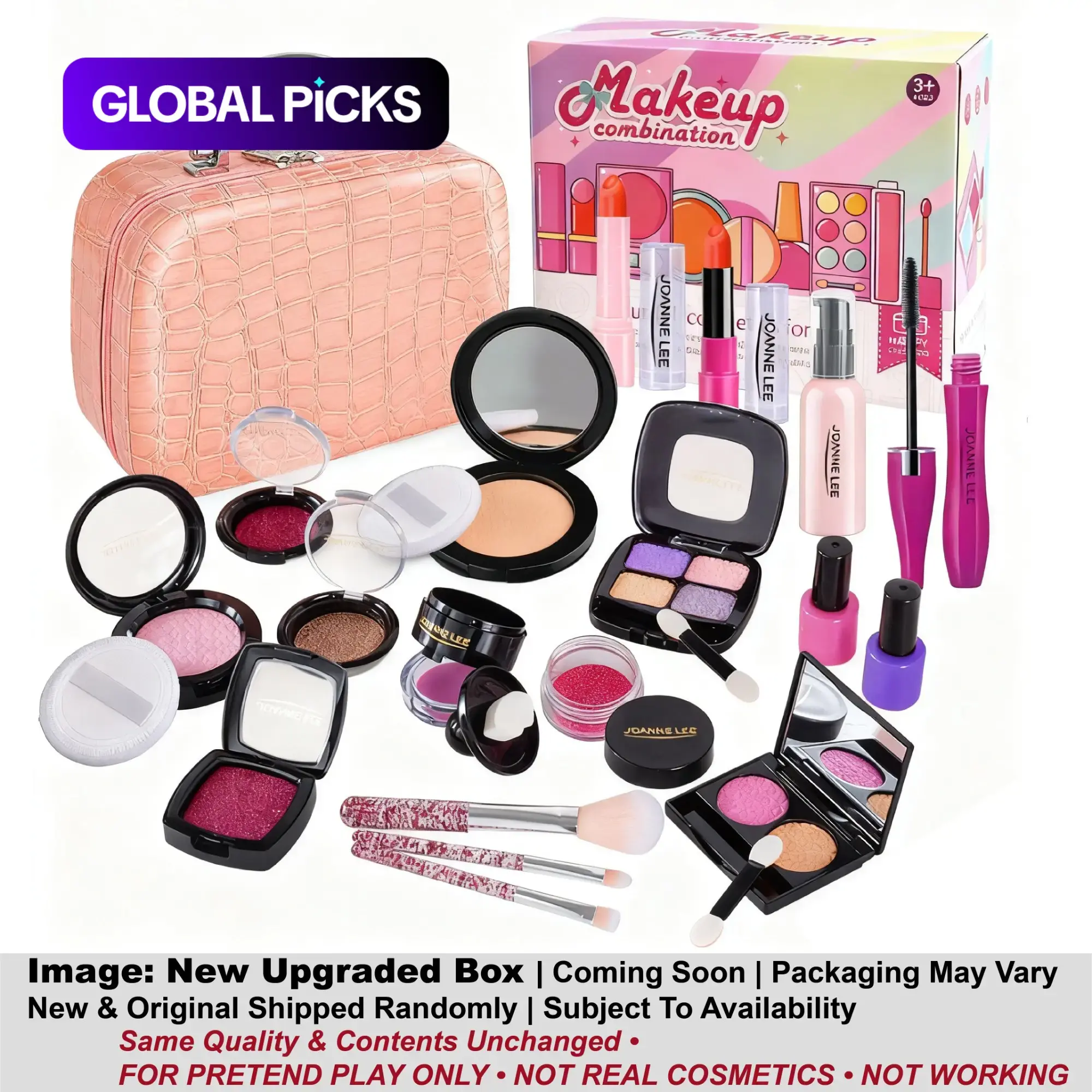 21pcs Kids Pretend Makeup Toy Set with Mirror & Makeup Bag, Fake Cosmetic Toys, Lifelike (Non-Coloring) Pretend Play Gift, Safe & Fun for Girls 3+ Pretend Playset #GLOBAL PICKS