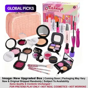 21pcs kids pretend makeup toy set, with mirror makeup bag, fake cosmetic toys, kids pretend play gift, Pretend play accessories, Lifelike(non-coloring), safe and fun, suitable for girls 3+