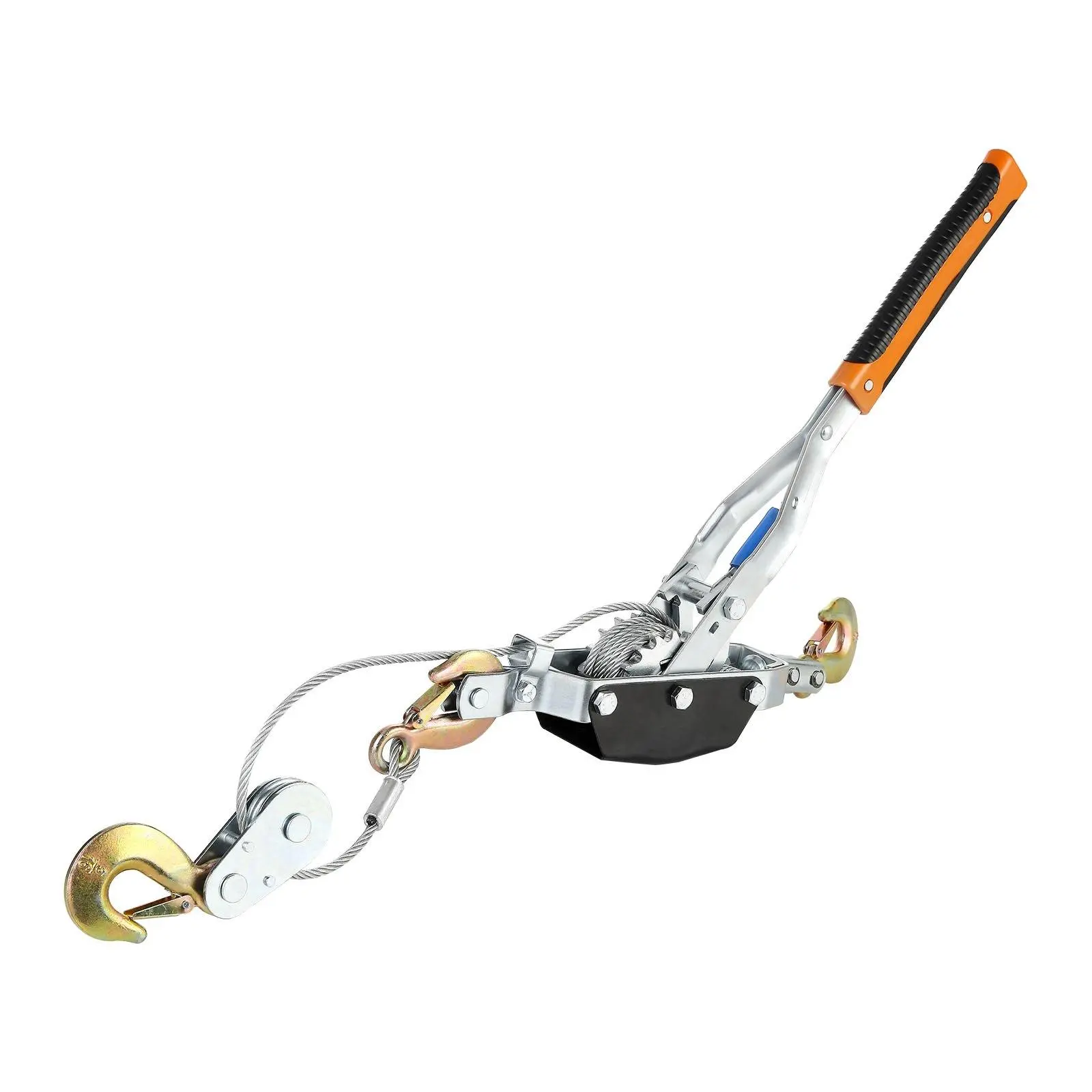 Come Along Winch 5 Ton (11,023 lbs) Heavy Duty Ratchet Power Puller Tool with 11.5 ft Steel Cable, 3 Hooks, Ideal for Vehicle Rescue