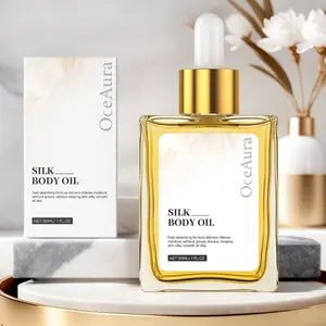 Silk Body Oil, Lightweight Scented Silky Formula with Vanilla Jojoba & Sweet Almondd Notes for Firmer Smoother Skin All Day Long, Moisture, Moisturizing Hydrating Liquid Essence Body Care, Nourishing Body Oil