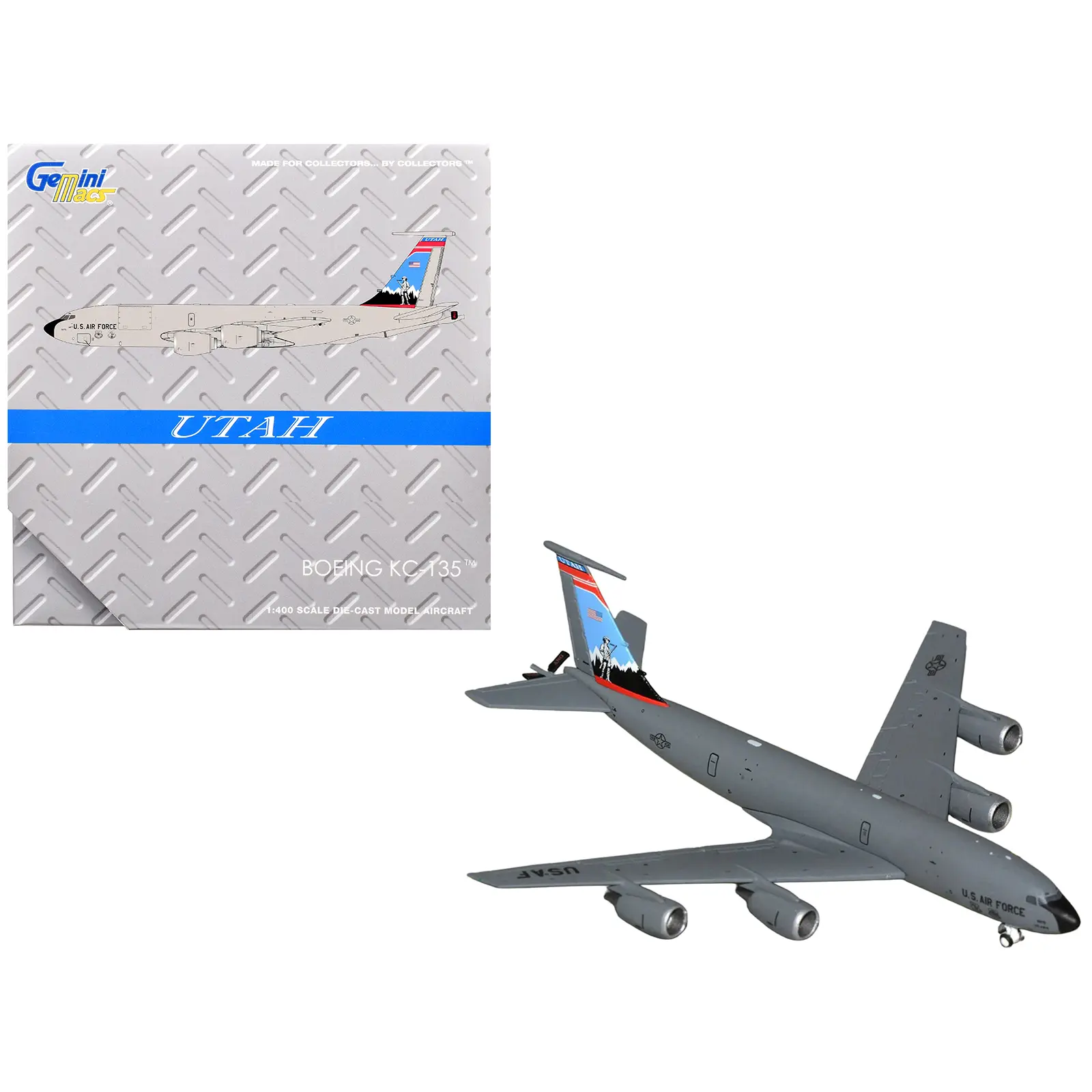 Boeing KC-135R Stratotanker Aircraft "Utah Air National Guard" US Air Force Gray 1/400 Diecast Model Airplane by GeminiJets