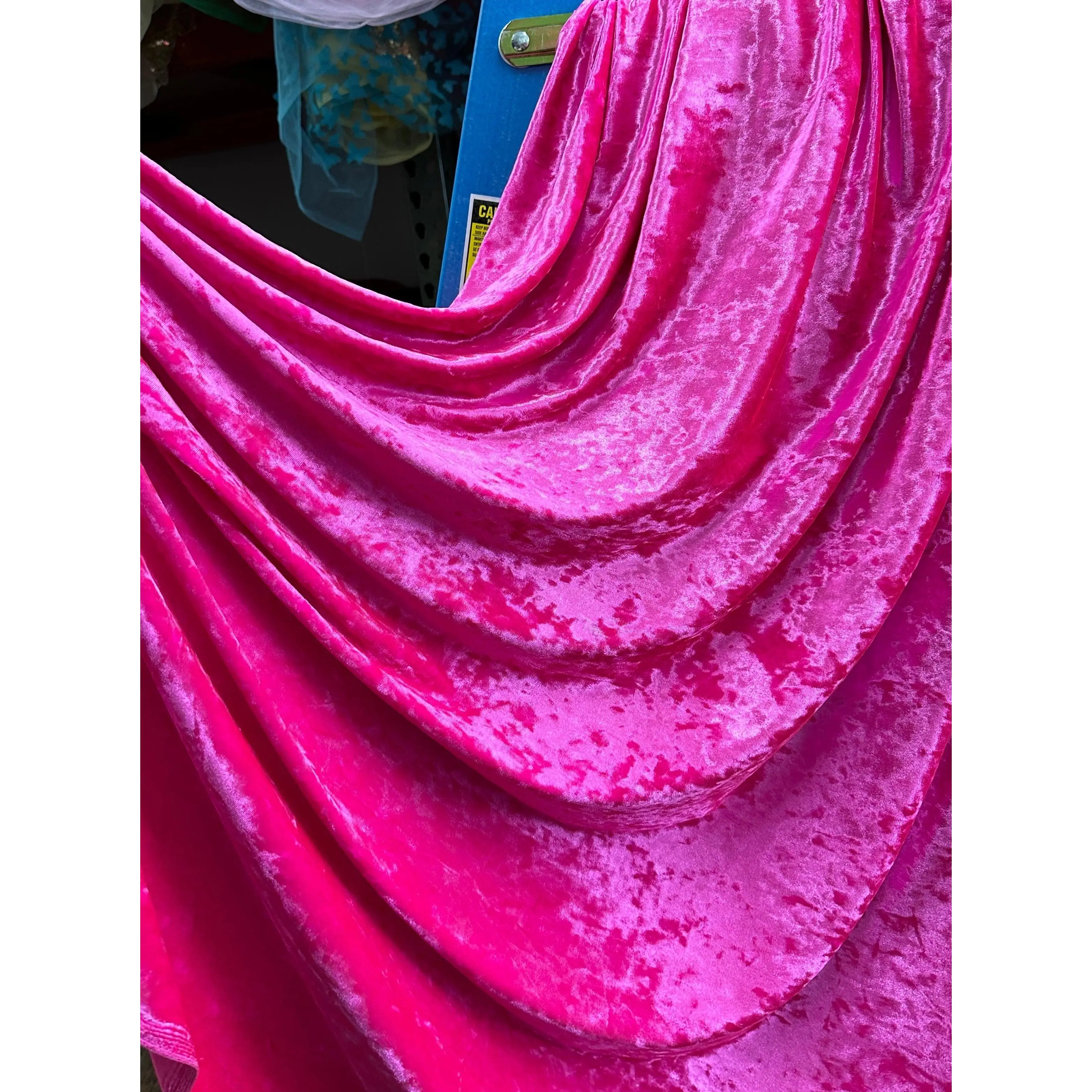 Fuchsia Stretch Crushed Velvet