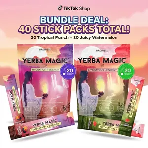 Yerba Magic Energy + Hydration Bundle (40 Stick Packs) – Tropical Punch & Juicy Watermelon | Yerba Mate, Coconut Water, Sea Moss