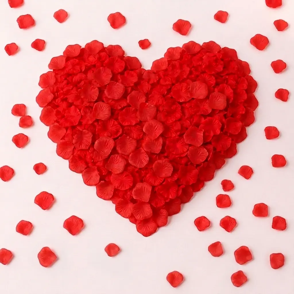 3000 PCS Premium Red Silk Rose Petals for Dreamy Weddings, Romantic Proposals & Anniversary Celebrations - Soft, Realistic & Eco - Friendly Floral Decoration Artificial Flower