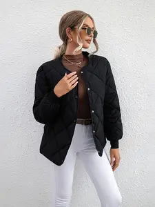 Diamond Check Casual Coat - Stylish Quilted Design for Everyday Wear Versatile Comfortable for Casual Outings