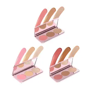 Girlactik Blush Me & Glow Face Palette - Silky Compact Makeup with Olive Oil Highlighter for Radiant Look & Travel-Friendly Design - Cosmetic