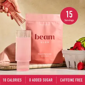 Beam Glow Superblend — 15 Single-Serve Packets for Women’s Hormone Balance, Skin, Hair & Nail Support (Vegan, Caffeine-Free)