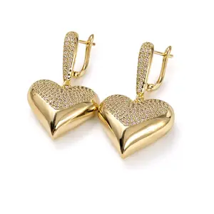 14K Gold Plated Heart Earrings  Elegant Shine | Perfect Gift for Her