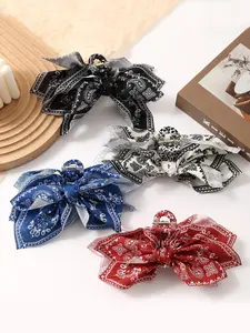 Women's Bowknot Hair Clips Set, Vintage Style Multi-Color Butterfly Design, Perfect for Daily Wear & Styling Accessories
