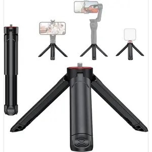 F-SFT03  TP05 Extendable Mini Camera Tripod, Portable Selfie Stick Handle Grip Desktop Webcam Tripod with 1/4" Screw for DSLR Camera Webcam Phone Holder Selfie Stick Vlog Tripod