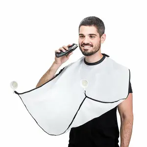 Men Beard Shave Facial Hair Apron Cape Gather Cloth Bib Trimming Catcher Trimmer