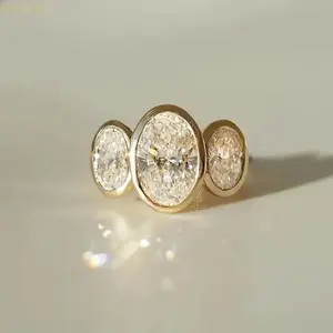 Golden Elegant 18K Golden Plated Oval Synthetic Ring for Women - Luxurious Vintage Style with Sparkling Cubic Accents, for Weddings, Daily Wear & Valentine's Day Gifts, Wedding Rin radiant  cut  ring  engagement