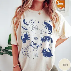 [Sale off up to 50%] Cats 90s Vintage Style Tshirt, Retro Comfort Colors Y2k Kitten Shirt, Cat Lovers Gift, Cute Cat Shirts, Unisex Adult Cotton Shirt