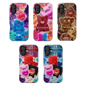 Fuggler Valentine Phone Case, Cute Creepy Plush Monster Aesthetic, Funny Shockproof Protective Cover, Compatible with iPhone 11-17 and Samsung S21-S25