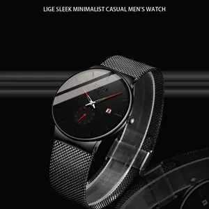 LIGE Minimalistic Men's Watch with Calendar Thin Modern Design