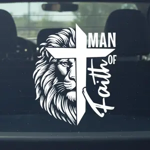 Man of Faith Decal Christian Decal God Car Decal Forgiven 2x2 to 20x20 inch Vehicle Button Fit USA Made Available in Multiple Sizes