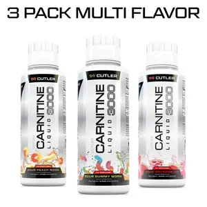 ［3-bottle set］Cutler Nutrition Carnitine Liquid 3000 3-Pack Multi-Flavor Energy Sport Beverage