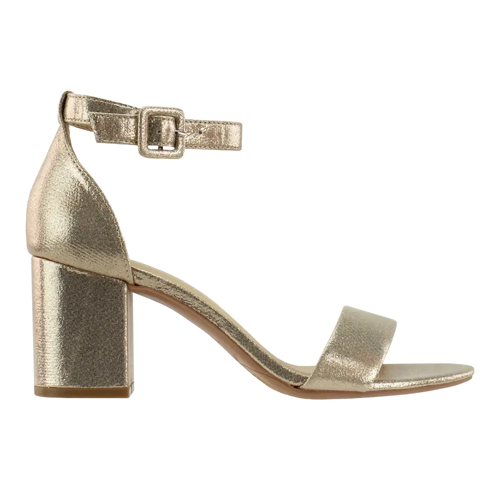 CL by Laundry Womens Jody Metallic Block  Dress Sandals Mid Heel 2-3" - Gold