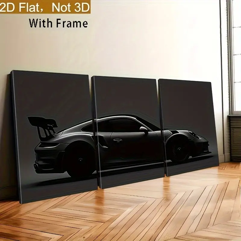 Fashion Car Pattern Canvas Painting with Frame, 3 Counts/set Modern Art Design Wall Art, Wall Decor for Home Interior Living Room Bedroom Office tiktokshopspringglowup Fashion Car Pattern Canvas Painting with Frame, 3 Counts/set Modern Art Design Wall Art, Wall Decor for Home Interior Living Room Bedroom Office tiktokshopspringglowup