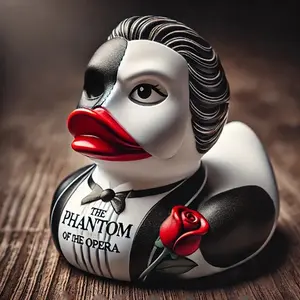 Handmade Opera Phantom Duck Figurine, Halloween Christmas Decoration, Holiday Decor, Resin Craft Gift for Home Office Desktop Window Decor, Resin Ornament