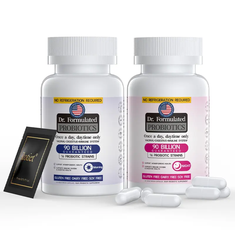 IKOTIET Women's Edible Daily Probiotic + Organic Prebiotic Digestive Enzyme Capsules - 100g Fiber-Infused Natural Supplement for Gut Support, Daily Supplemental Nutrition Support, 1 Trial Pack Included, Dietary, Gluten Free