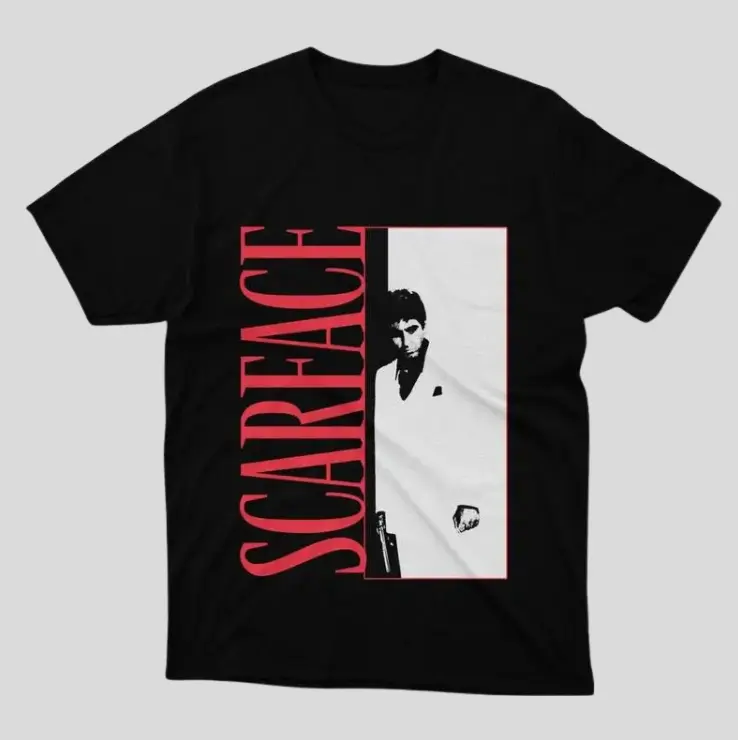 Scarface T-shirt, Retro Movie Scarface T-shirt, 80 90s Legendary Movie Scarface Vintage Shirt, Y2k Tee, Full Size, Full Color