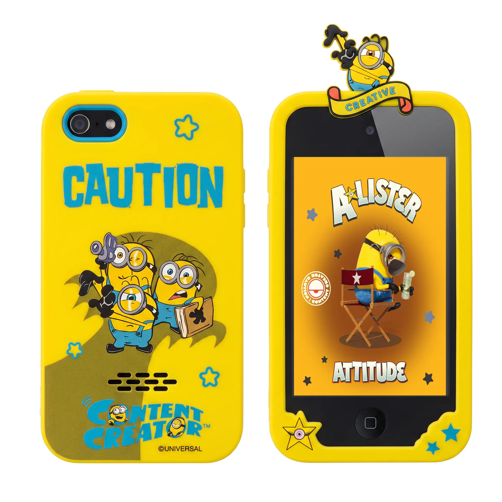 Minions Portable Kids Touchscreen Toy Phone - 2.8in Lithium-Battery-Powered, No Calling/WiFi/Bluetooth, 26 Built-In Apps, Dual Cameras, MP3 Player, Stories, Educational Video Games, Travel Kids Toys, Cool Gifts for Toddlers Boys