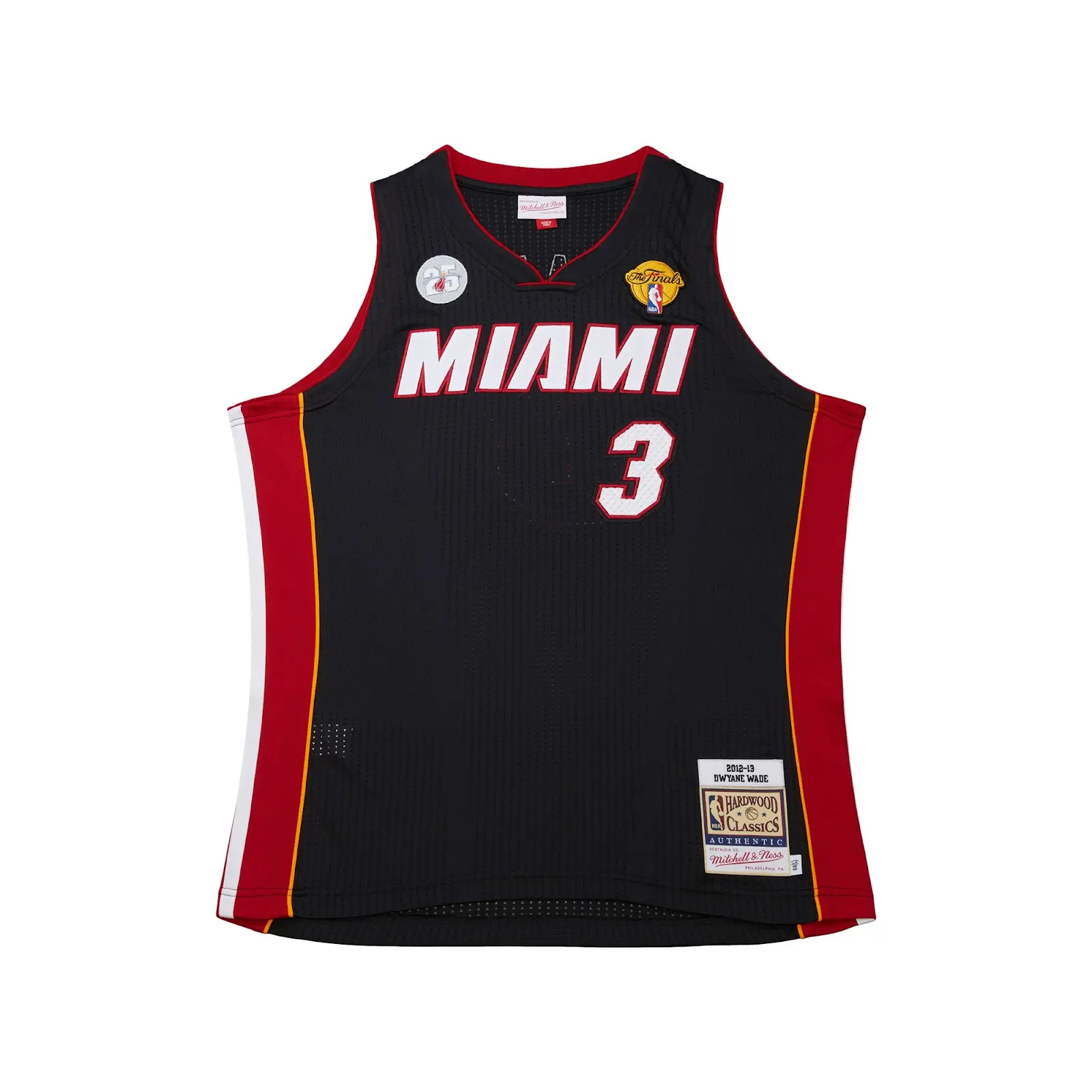 Dwyane Wade Miami Heat 2012-13 Black Authentic Jersey - Mitchell & Ness NBA Throwback, 10s Retro Basketball Jersey