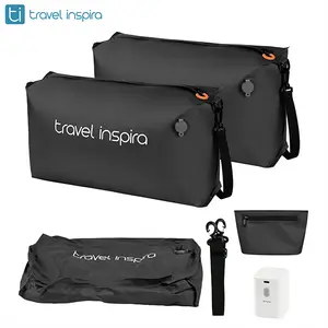 travel inspira Ultra-Durable Nylon 22L Vacuum Travel Bags with Pump,Space Saver, Organizer for Suitcases & Backpacks, Reusable, Lightweight, IP67 Airtight Zipper Seal,2-Bags Set,Storage Bag for Outdoor