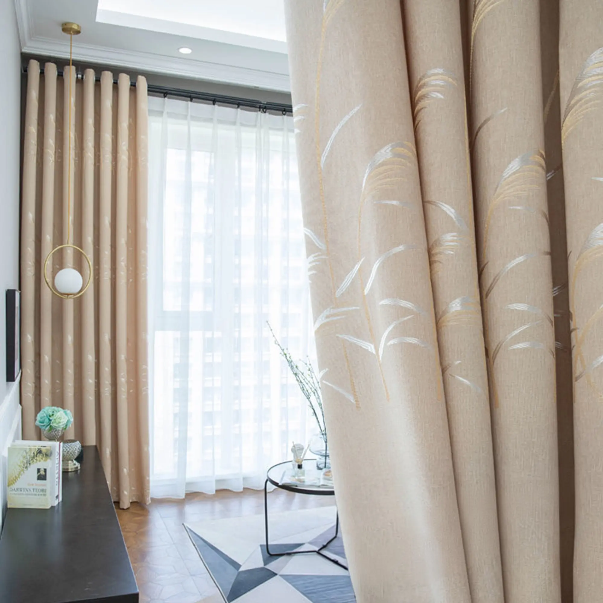 1pc Eyelet Style Luxury Jacquard Thick Blackout & Heat Insulation Eyelet Curtain, Home Decoration Curtain, Home Decorative Curtain, Window Curtains, Heavy & Drapable, Minimalist Solid Color, Suitable for Bedroom / Living Room, New Arrival