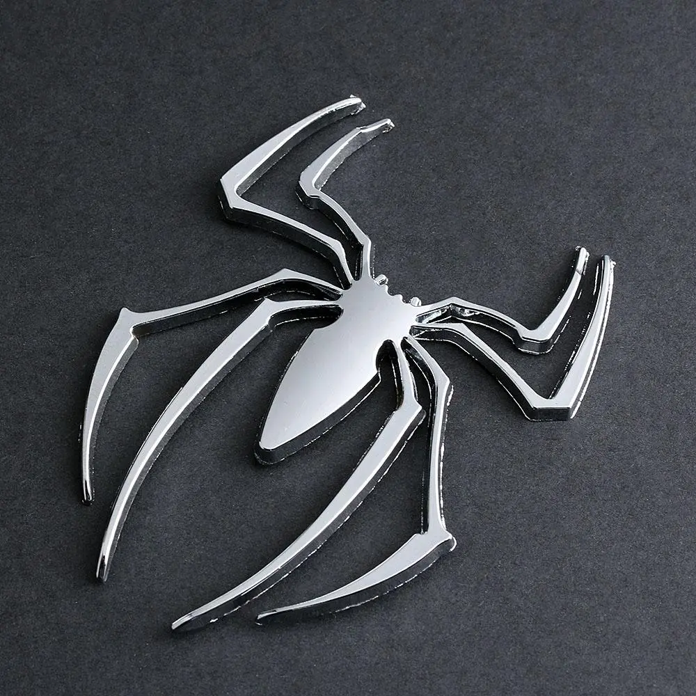 3D New Car Stickers Metal Silver/Gold Spider Shape Chrome Badge Auto Emblem Decal