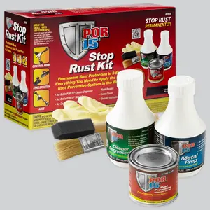 POR-15 Stop Rust Kit - 3-Step Rust Preventive System for Permanent Protection, Includes Cleaner Degreaser, Metal Prep, and Rust Preventive Coating, Ideal for Small Projects