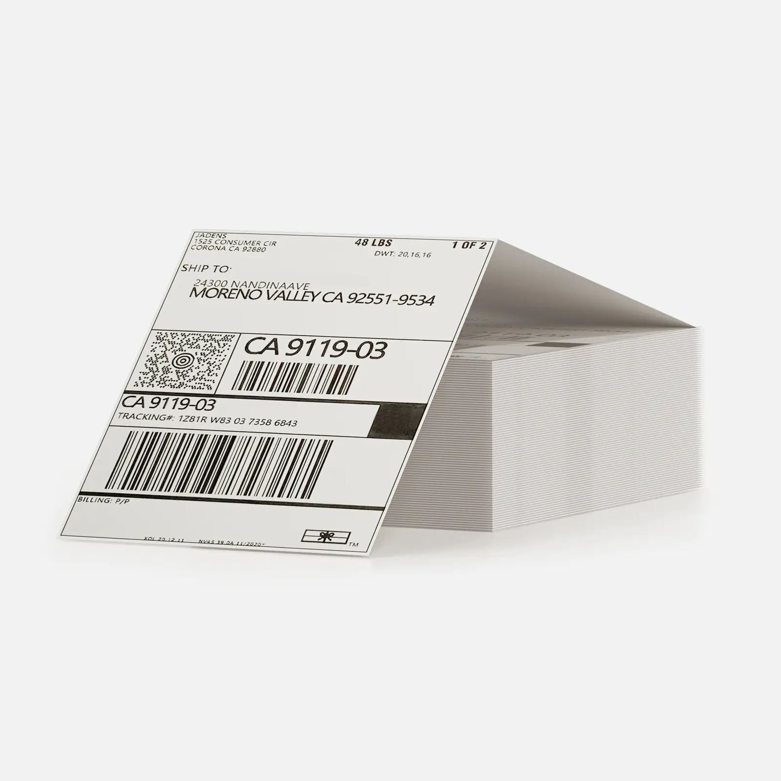 JADENS Thermal Direct Shipping Label (Pack of 500 4x6 Per Fanfold Labels) - Commercial Grade Adhesive Vinyl Decal Custom Sticker