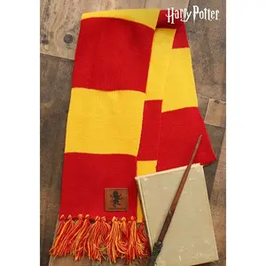 Harry Potter Gryffindor House Patch Striped Scarf