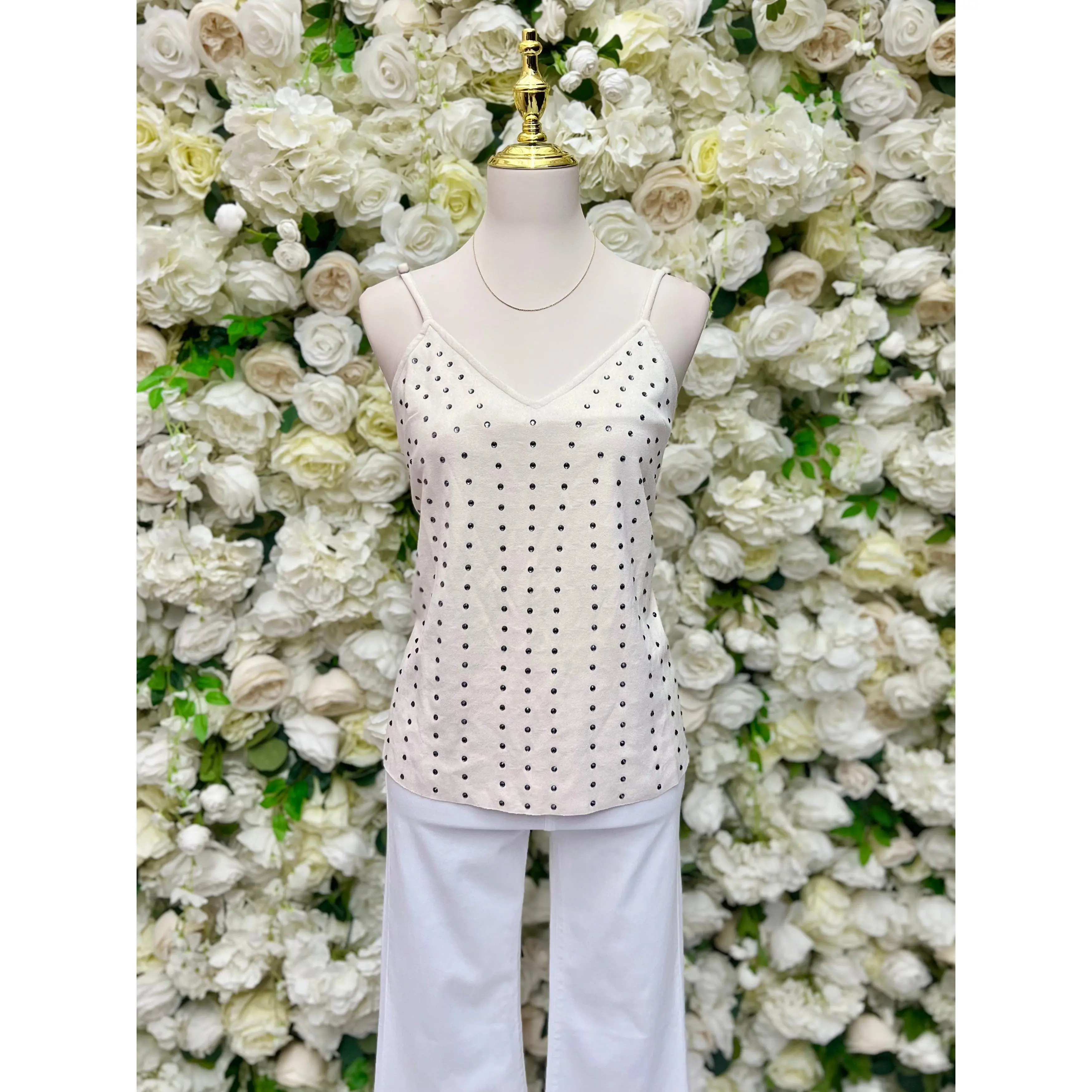 Rhinestone Rodeo Tank Top- Natural