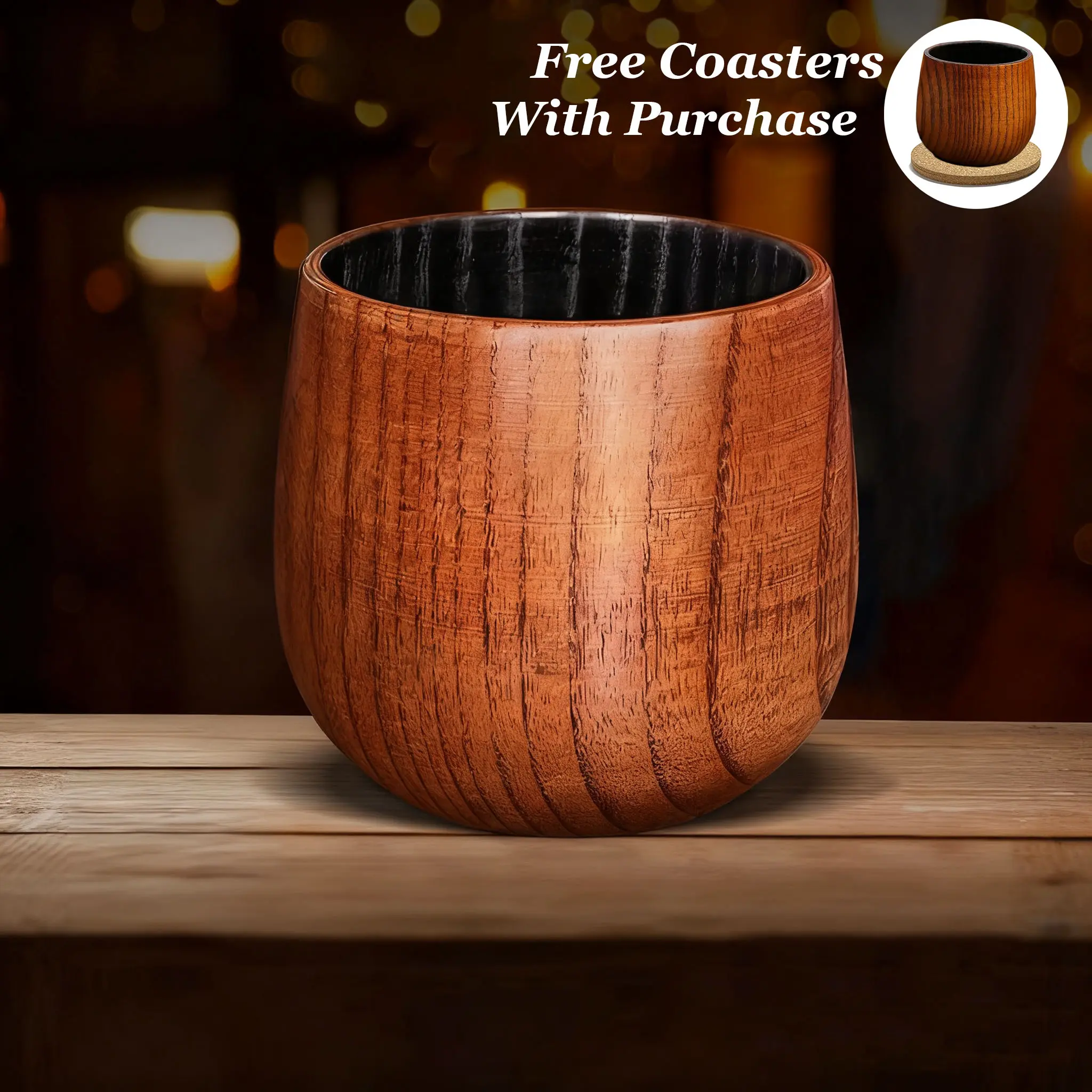 Whiskey Grail - Handmade and Charred Drinking Vessel, 0-300 Ml Ideal Whiskey Glass for Whiskey Consumption, Unique Handcrafted Drinkware with Charred Finish