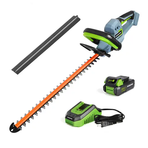 #blackfriday WORKPRO 20V Cordless Hedge Trimmer, 20" Dual Action Blades Electric Gardening Trimmer, 2.0Ah Battery 1 Hour Quick Charger Included, Great Garden Gifts