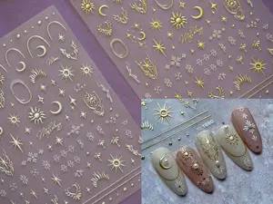 Gilding Crescent Moon Sun Star Nail sticker