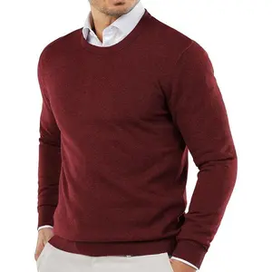 Men’s crewneck sweater, slim-fit lightweight knit pullover, suitable for casual wear or dresses, black for Friday wear GARMENTARY