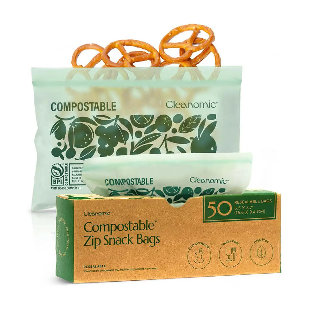 Compostable* Zip Snack Bags Compostable* Zip Snack Bags