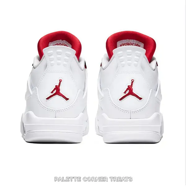 White Red Metallic Mid-Top Retro Basketball Shoe | Metallic Red Colorway Streetwear Sneaker