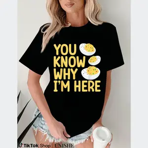 Adult Thanksgiving T-Shirt in Black – Funny 100% Cotton Deviled Eggs Tee