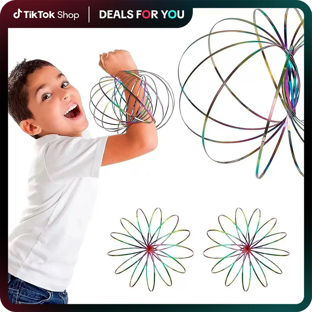 Magic Bracelet, 3D Kinetic Spring Bracelet with Magic Ring, Flow Arm Spinner Ring - Perfect Gift for Christmas, Halloween, Thanksgiving Day, and Easte